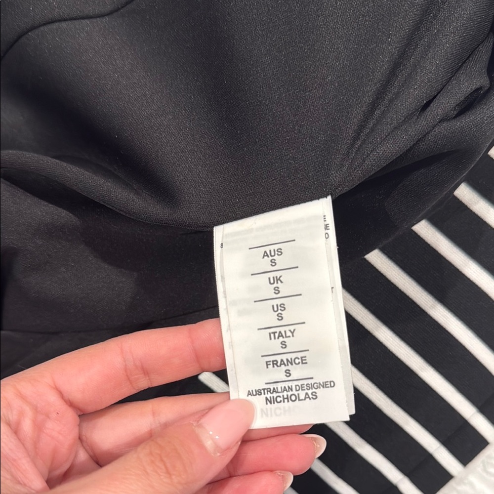 NICHOLAS Black and White Halter Sheath Maxi Dress - Picture 3 of 3